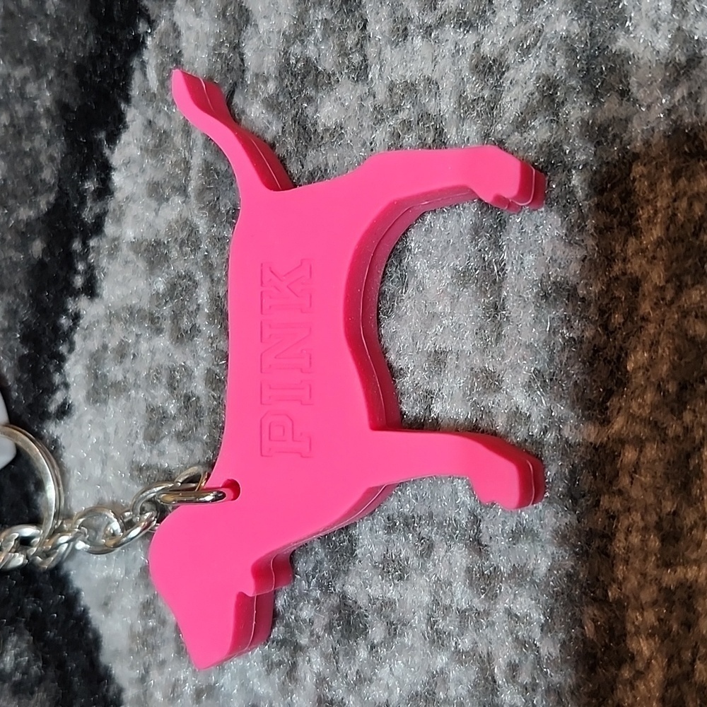 VS PINK BERRY TINTED LIP BALM SPF 15 & PINK DOG KEYCHAIN CHARM PRICE FIRM